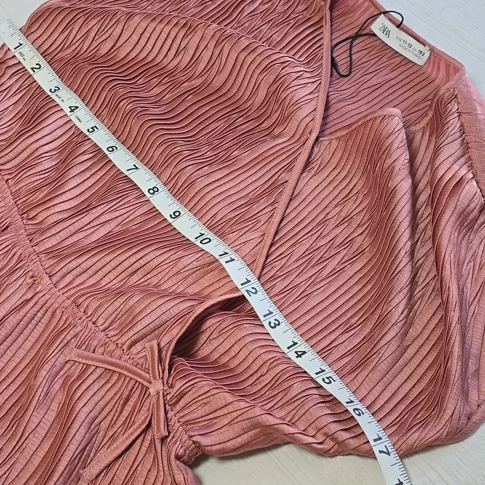 Zara Rose Pink Pleated Culotte Jumpsuit Girls Size 11/12